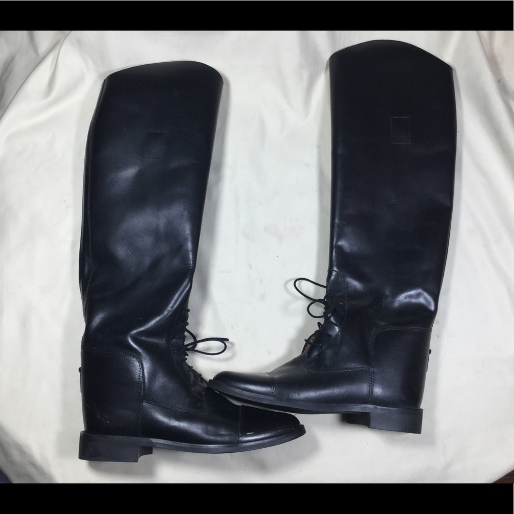 Amazonas Black Leather Riding Boots - 6